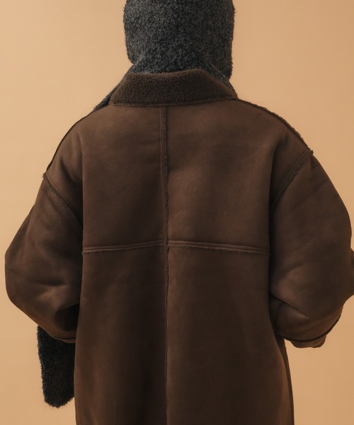 セール】フェイクムートンコート / ブラック ブラウン ムートン ボア