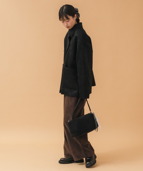 セール】フェイクムートンコート / ブラック ブラウン ムートン ボア