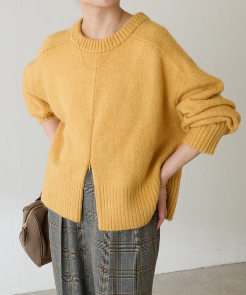 COLLAGE GALLARDAGALANTE（コラージュガリャルダガランテ）の「ヤクライクニット/WEB限定カラー展開（ニット/セーター・レディース・ライトグレー/チャコールグレー/オフホワイト/ブラック/オレンジ/モカ/ブラウン/ブルー・FREE）」の8枚目の写真