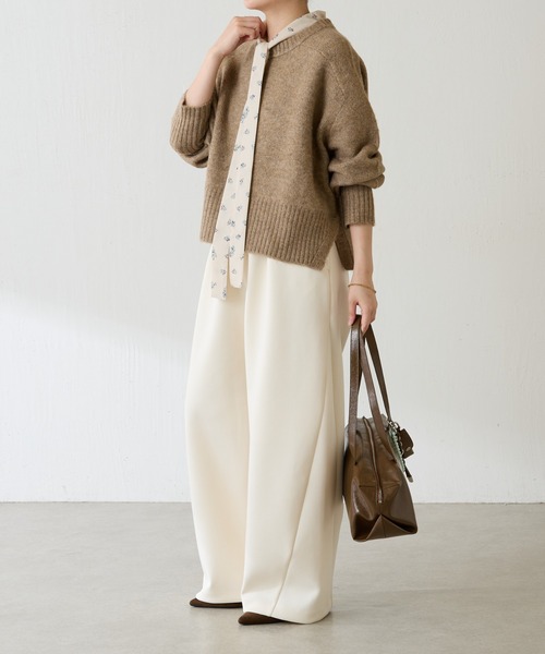 COLLAGE GALLARDAGALANTE（コラージュガリャルダガランテ）の「ヤクライクニット/WEB限定カラー展開（ニット/セーター・レディース・ライトグレー/チャコールグレー/オフホワイト/ブラック/オレンジ/モカ/ブラウン/ブルー・FREE）」の15枚目の写真