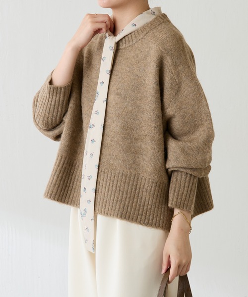 COLLAGE GALLARDAGALANTE（コラージュガリャルダガランテ）の「ヤクライクニット/WEB限定カラー展開（ニット/セーター・レディース・ライトグレー/チャコールグレー/オフホワイト/ブラック/オレンジ/モカ/ブラウン/ブルー・FREE）」の18枚目の写真