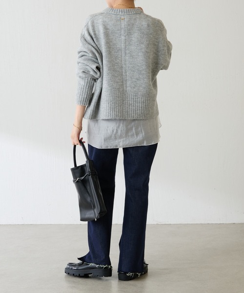 COLLAGE GALLARDAGALANTE（コラージュガリャルダガランテ）の「ヤクライクニット/WEB限定カラー展開（ニット/セーター・レディース・ライトグレー/チャコールグレー/オフホワイト/ブラック/オレンジ/モカ/ブラウン/ブルー・FREE）」の16枚目の写真