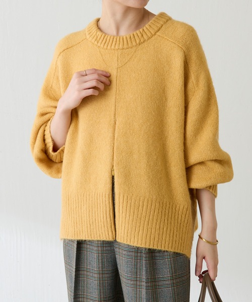 COLLAGE GALLARDAGALANTE（コラージュガリャルダガランテ）の「ヤクライクニット/WEB限定カラー展開（ニット/セーター・レディース・ライトグレー/チャコールグレー/オフホワイト/ブラック/オレンジ/モカ/ブラウン/ブルー・FREE）」の12枚目の写真