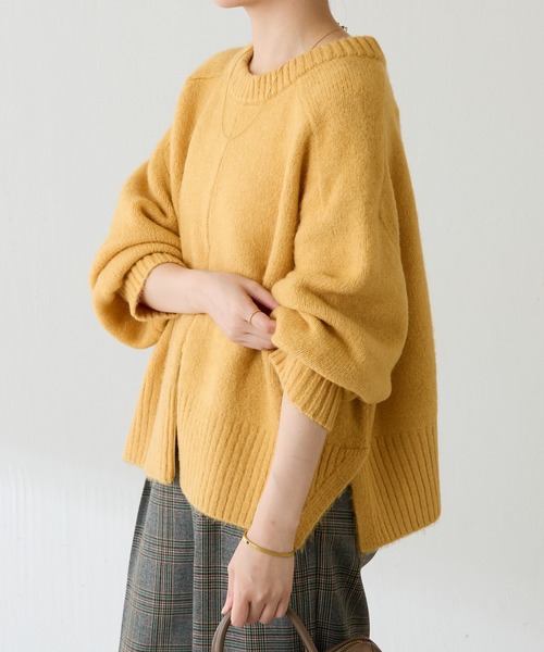 COLLAGE GALLARDAGALANTE（コラージュガリャルダガランテ）の「ヤクライクニット/WEB限定カラー展開（ニット/セーター・レディース・ライトグレー/チャコールグレー/オフホワイト/ブラック/オレンジ/モカ/ブラウン/ブルー・FREE）」の13枚目の写真