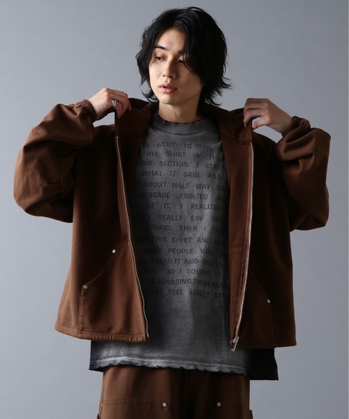 DANKE SCHON（ダンケシェーン）の「DankeSchon/ダンケシェーン/480HW SWEAT ZIP HOODIE（パーカー・メンズ・ブラウン/ブラック・S/M/L）」の12枚目の写真