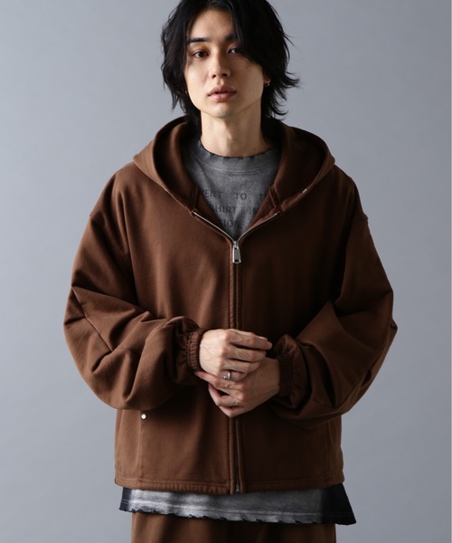 DANKE SCHON（ダンケシェーン）の「DankeSchon/ダンケシェーン/480HW SWEAT ZIP HOODIE（パーカー・メンズ・ブラウン/ブラック・S/M/L）」の14枚目の写真