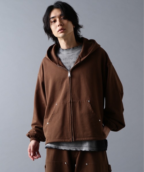 DANKE SCHON（ダンケシェーン）の「DankeSchon/ダンケシェーン/480HW SWEAT ZIP HOODIE（パーカー・メンズ・ブラウン/ブラック・S/M/L）」の16枚目の写真