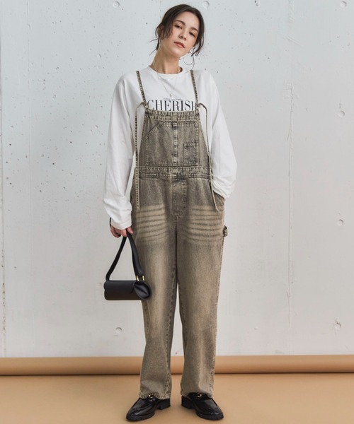 Doux archives（ドゥアルシーヴ）の「デニムサロペット（サロペット/オーバーオール・レディース・ブラウン/グレー・FREE）」の2枚目の写真