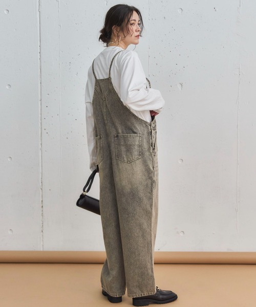 Doux archives（ドゥアルシーヴ）の「デニムサロペット（サロペット/オーバーオール・レディース・ブラウン/グレー・FREE）」の4枚目の写真