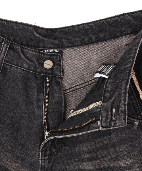 NOT4NERD（ノットフォーナード）の「NOT4NERD/ノットフォーナード/Thorns Line Cut Off Shorts（デニムパンツ・メンズ・ブラック/ブルー・XL/L）」の5枚目の写真