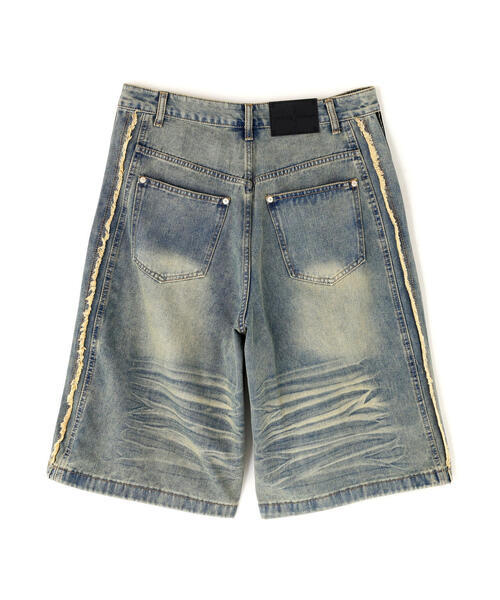 NOT4NERD（ノットフォーナード）の「NOT4NERD/ノットフォーナード/Thorns Line Cut Off Shorts（デニムパンツ・メンズ・ブラック/ブルー・XL/L）」の10枚目の写真