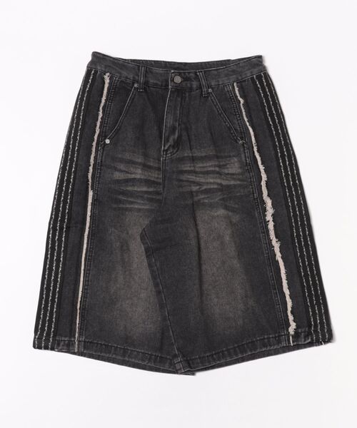 NOT4NERD（ノットフォーナード）の「NOT4NERD/ノットフォーナード/Thorns Line Cut Off Shorts（デニムパンツ・メンズ・ブラック/ブルー・XL/L）」の3枚目の写真