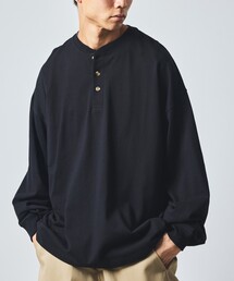 FREAK'S STORE | 限定展開 9オンス Heavyweight ビッグシルエット ヘンリーネック ロングスリーブTシャツ/ヘビーウェイト/ロンTEE(Tシャツ/カットソー)