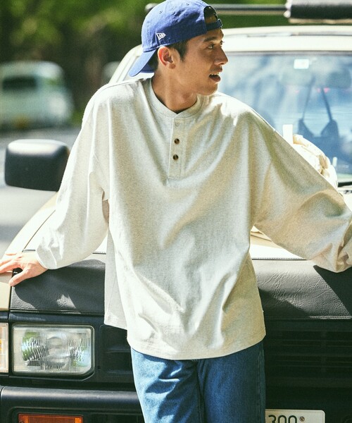 FREAK'S STORE（フリークスストア）の「限定展開 9オンス Heavyweight ビッグシルエット ヘンリーネック ロングスリーブTシャツ/ヘビーウェイト/ロンTEE（Tシャツ/カットソー・メンズ・ネイビー/スミクロ/ホワイト/ブラック/アッシュグレー・SMALL/MEDIUM/LARGE）」の13枚目の写真