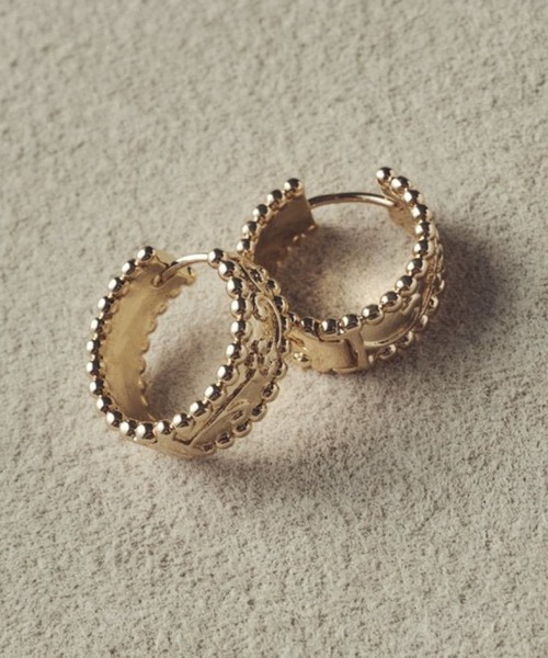 GOLDY(ゴールディ)の「【GOLDY】ヴィンテージ シック エングレイヴ ワンタッチ ピアス 1250901(ピアス(両耳用)・レディース・シルバー/ゴールド系その他/シルバー系1/ゴールド・FREE)」の4枚目の写真