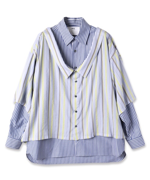 amok（アモク）の「TWO-IN-ONE SHIRT（シャツ/ブラウス・メンズ・ブルー/ベージュ・L/M/S）」の14枚目の写真