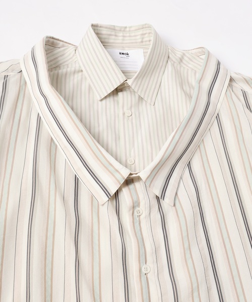 amok（アモク）の「TWO-IN-ONE SHIRT（シャツ/ブラウス・メンズ・ブルー/ベージュ・L/M/S）」の21枚目の写真