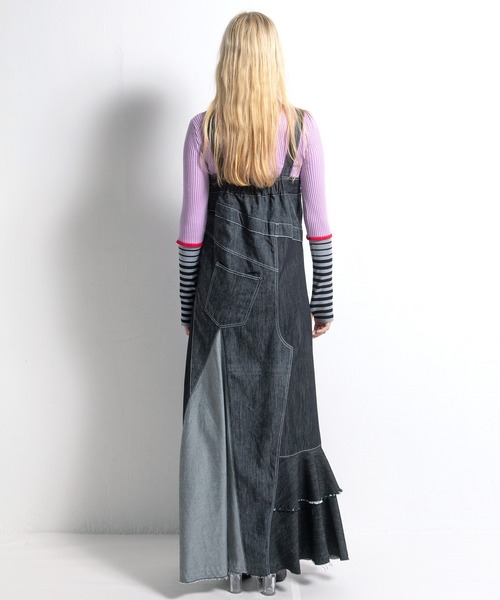 AULA AILA（アウラアイラ）の「フロントアンドバックデニムジャンパースカート（ジャンパースカート・レディース・ブルー/ブラック/インディゴブルー・0/1）」の20枚目の写真