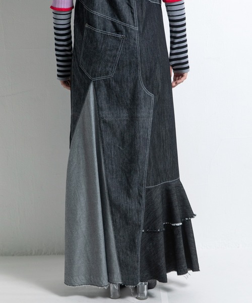 AULA AILA（アウラアイラ）の「フロントアンドバックデニムジャンパースカート（ジャンパースカート・レディース・ブルー/ブラック/インディゴブルー・0/1）」の17枚目の写真