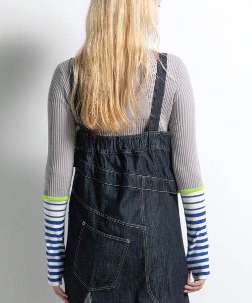 AULA AILA（アウラアイラ）の「フロントアンドバックデニムジャンパースカート（ジャンパースカート・レディース・ブルー/ブラック/インディゴブルー・0/1）」の22枚目の写真