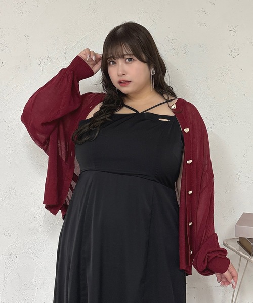 大きいサイズ】アソートシアーニットカーディガン（ニット/セーター