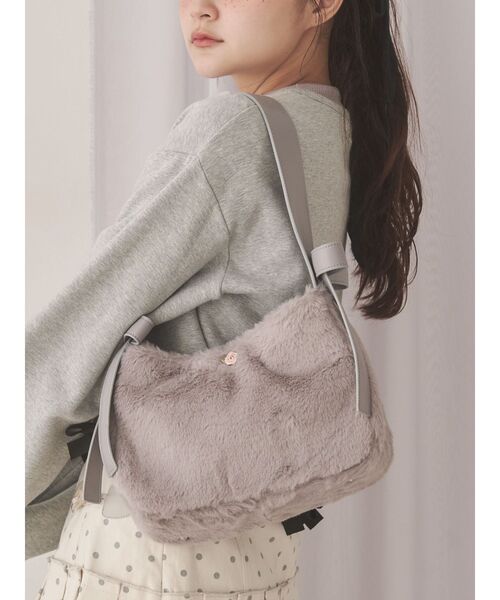 merry jenny（メリージェニー）の「Dream Garden-tulip ribbon lace tote（トートバッグ・レディース・オフホワイト/グレー/ピンク/アイボリー/ミント・FREE）」の4枚目の写真