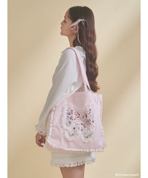 Dream Garden-tulip ribbon lace tote（トートバッグ）｜merry jenny
