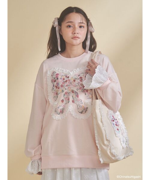 merry jenny（メリージェニー）の「Dream Garden-tulip ribbon lace tote（トートバッグ・レディース・オフホワイト/グレー/ピンク/アイボリー/ミント・FREE）」の14枚目の写真
