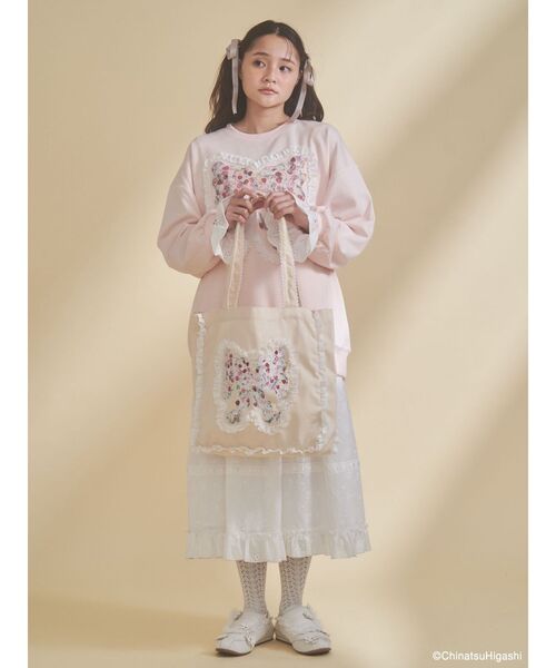 merry jenny（メリージェニー）の「Dream Garden-tulip ribbon lace tote（トートバッグ・レディース・オフホワイト/グレー/ピンク/アイボリー/ミント・FREE）」の16枚目の写真