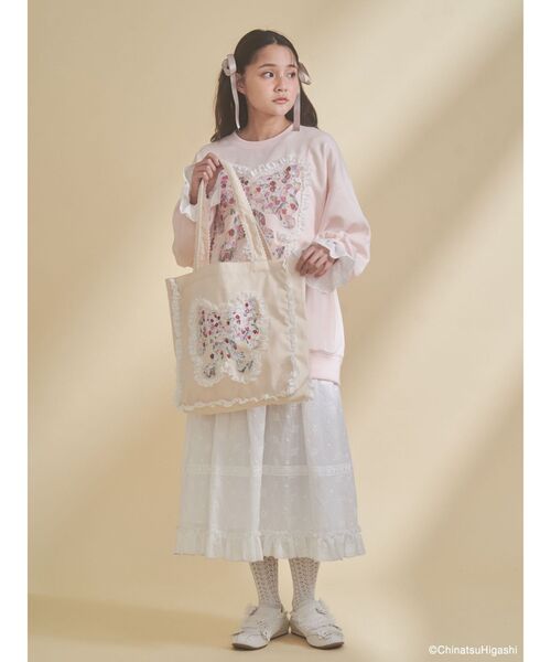 merry jenny（メリージェニー）の「Dream Garden-tulip ribbon lace tote（トートバッグ・レディース・オフホワイト/グレー/ピンク/アイボリー/ミント・FREE）」の17枚目の写真