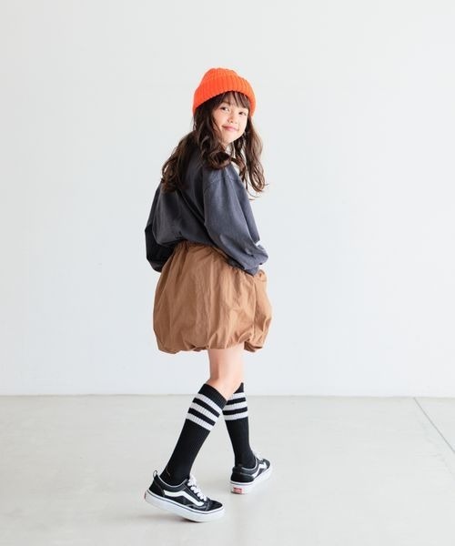 BAYFLOW（ベイフロー）の「[今季トレンドアイテム☆インナーパンツ付き!]バルーンスカート(KIDS)（スカート・キッズ・キャメル/ブラック/カーキ・120cm/110cm/130cm/150cm/140cm）」の21枚目の写真