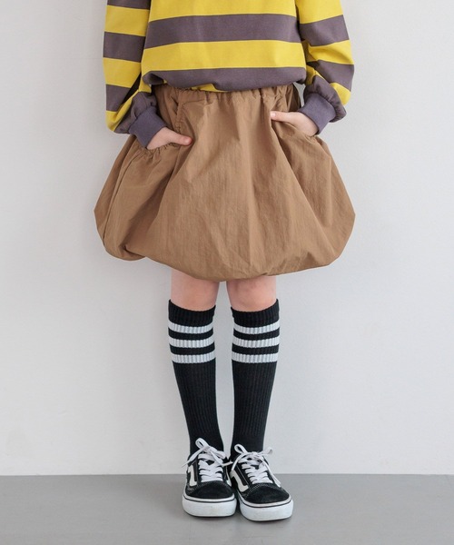 BAYFLOW（ベイフロー）の「[今季トレンドアイテム☆インナーパンツ付き!]バルーンスカート(KIDS)（スカート・キッズ・キャメル/ブラック/カーキ・120cm/110cm/130cm/150cm/140cm）」の8枚目の写真