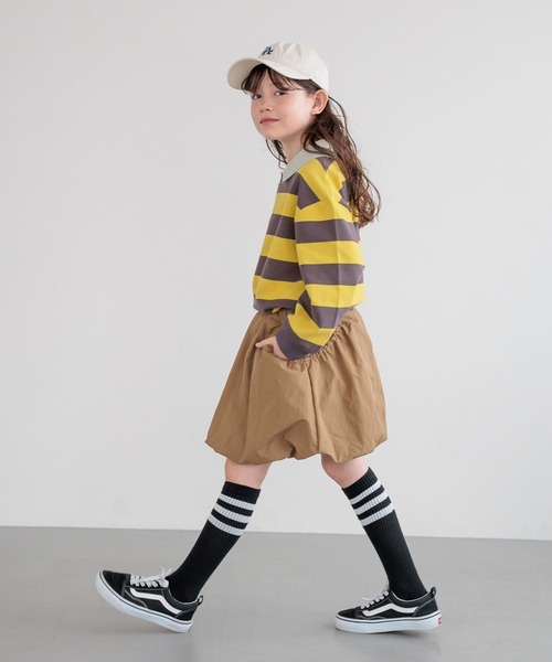 BAYFLOW（ベイフロー）の「[今季トレンドアイテム☆インナーパンツ付き!]バルーンスカート(KIDS)（スカート・キッズ・キャメル/ブラック/カーキ・120cm/110cm/130cm/150cm/140cm）」の5枚目の写真