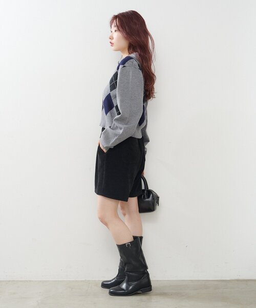 Kastane(カスタネ)の「【新色・新サイズ追加/セットアップ対応】コーデュロイショートパンツ(その他パンツ・レディース・ブラック/ブラウン/アイボリー/ネイビー・FREE/MEDIUM)」の10枚目の写真