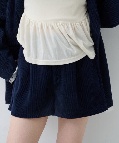 Kastane(カスタネ)の「【新色・新サイズ追加/セットアップ対応】コーデュロイショートパンツ(その他パンツ・レディース・ブラック/ブラウン/アイボリー/ネイビー・FREE/MEDIUM)」の12枚目の写真