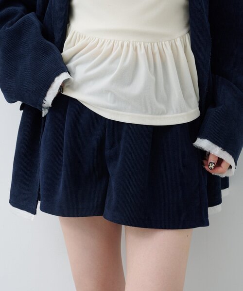 Kastane(カスタネ)の「【新色・新サイズ追加/セットアップ対応】コーデュロイショートパンツ(その他パンツ・レディース・ブラック/ブラウン/アイボリー/ネイビー・FREE/MEDIUM)」の13枚目の写真
