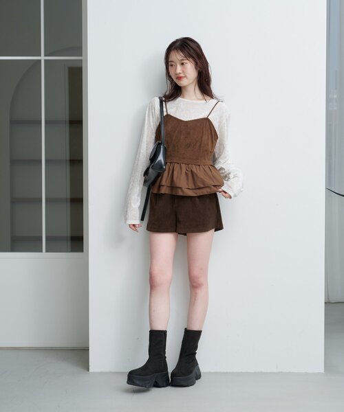 Kastane(カスタネ)の「【新色・新サイズ追加/セットアップ対応】コーデュロイショートパンツ(その他パンツ・レディース・ブラック/ブラウン/アイボリー/ネイビー・FREE/MEDIUM)」の20枚目の写真