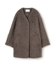 Ballsey TOMORROW RANDファー ジャケット ノーカラー プレミアムウールリバー ノーカラーコート｜トゥモローランド