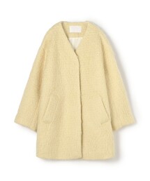 Ballsey　ボールジィ　アルパカ　シャギー　ノーカラーコート　ピンク アルパカシャギーフィット＆フレアコート(M ライトグレー