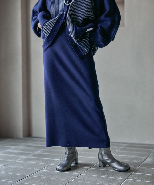 LEPSIM（レプシィム）の「12ゲージ総針ナロースカート　497451（スカート・レディース・レッド/ブラウン/ブラック/ネイビー/アイボリー/ダークブラウン/ボルドー・TALL/FREE）」の5枚目の写真