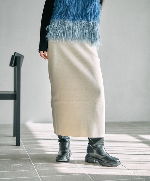 LEPSIM（レプシィム）の「12ゲージ総針ナロースカート　497451（スカート・レディース・レッド/ブラウン/ブラック/ネイビー/アイボリー/ダークブラウン/ボルドー・TALL/FREE）」の11枚目の写真