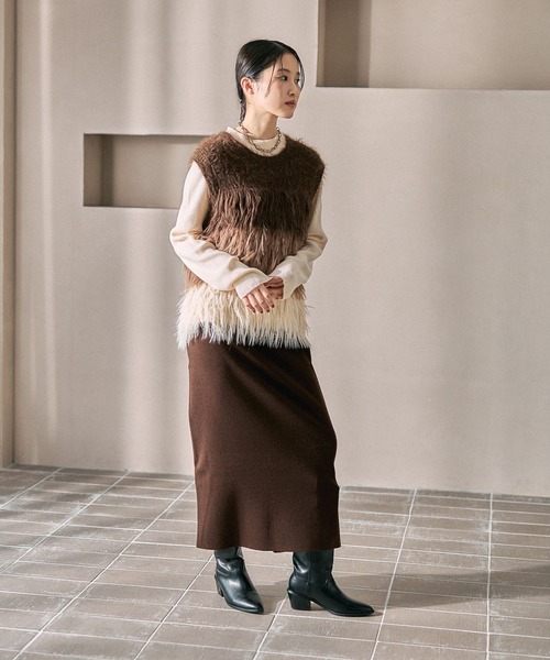 PUTUMAYO ロゼット付き王冠スカート muller of yoshiokubo/ミュラーオブヨシオクボ】スカート WRINKLE SIDE