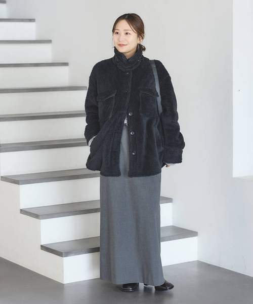 JOURNAL STANDARD（ジャーナルスタンダード）の「ECOPELソフトフリースCPO（ブルゾン・レディース・ベージュ/ブラック・FREE）」の3枚目の写真