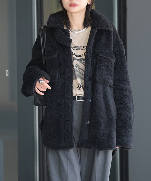 JOURNAL STANDARD（ジャーナルスタンダード）の「ECOPELソフトフリースCPO（ブルゾン・レディース・ベージュ/ブラック・FREE）」の16枚目の写真