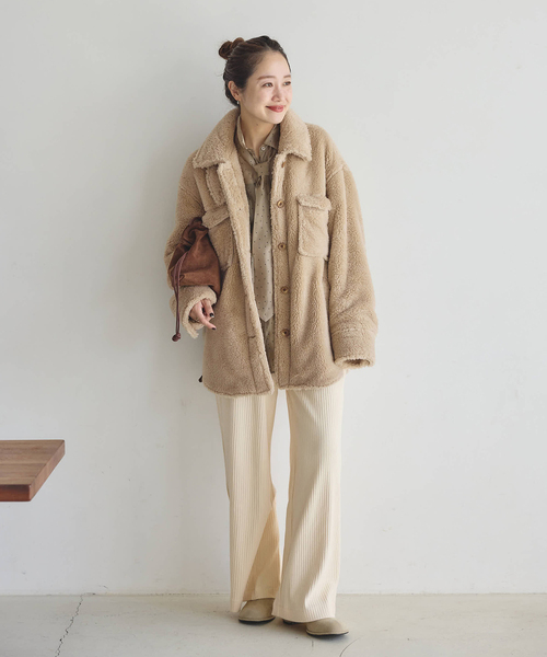 JOURNAL STANDARD（ジャーナルスタンダード）の「ECOPELソフトフリースCPO（ブルゾン・レディース・ベージュ/ブラック・FREE）」の17枚目の写真