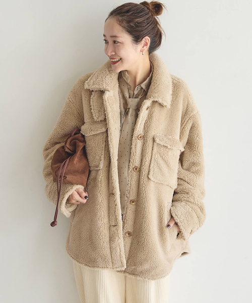 JOURNAL STANDARD（ジャーナルスタンダード）の「ECOPELソフトフリースCPO（ブルゾン・レディース・ベージュ/ブラック・FREE）」の20枚目の写真