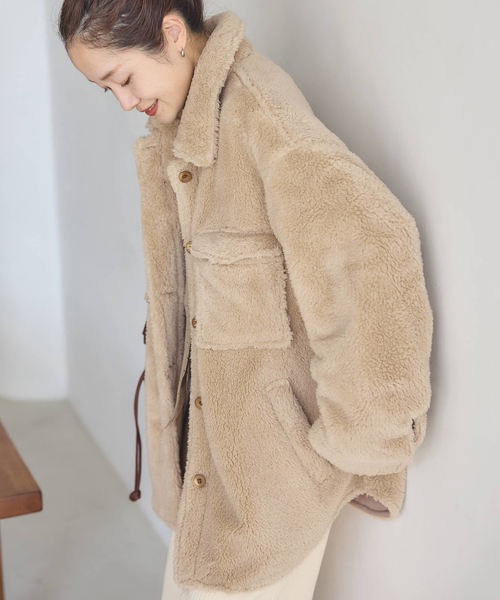 JOURNAL STANDARD（ジャーナルスタンダード）の「ECOPELソフトフリースCPO（ブルゾン・レディース・ベージュ/ブラック・FREE）」の21枚目の写真