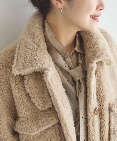 JOURNAL STANDARD（ジャーナルスタンダード）の「ECOPELソフトフリースCPO（ブルゾン・レディース・ベージュ/ブラック・FREE）」の22枚目の写真