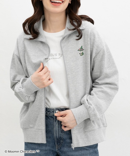 Honeys（ハニーズ）の「ムーミン／ジップカーデ（スウェット・レディース・杢グレー/ブラック/ブルーグリーン・L/LL/M）」の16枚目の写真