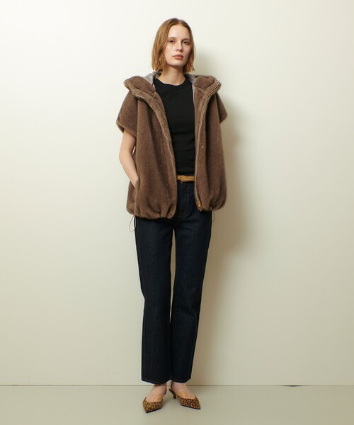 フェイクミンクファーフーディーブルゾン（ブルゾン）｜allureville